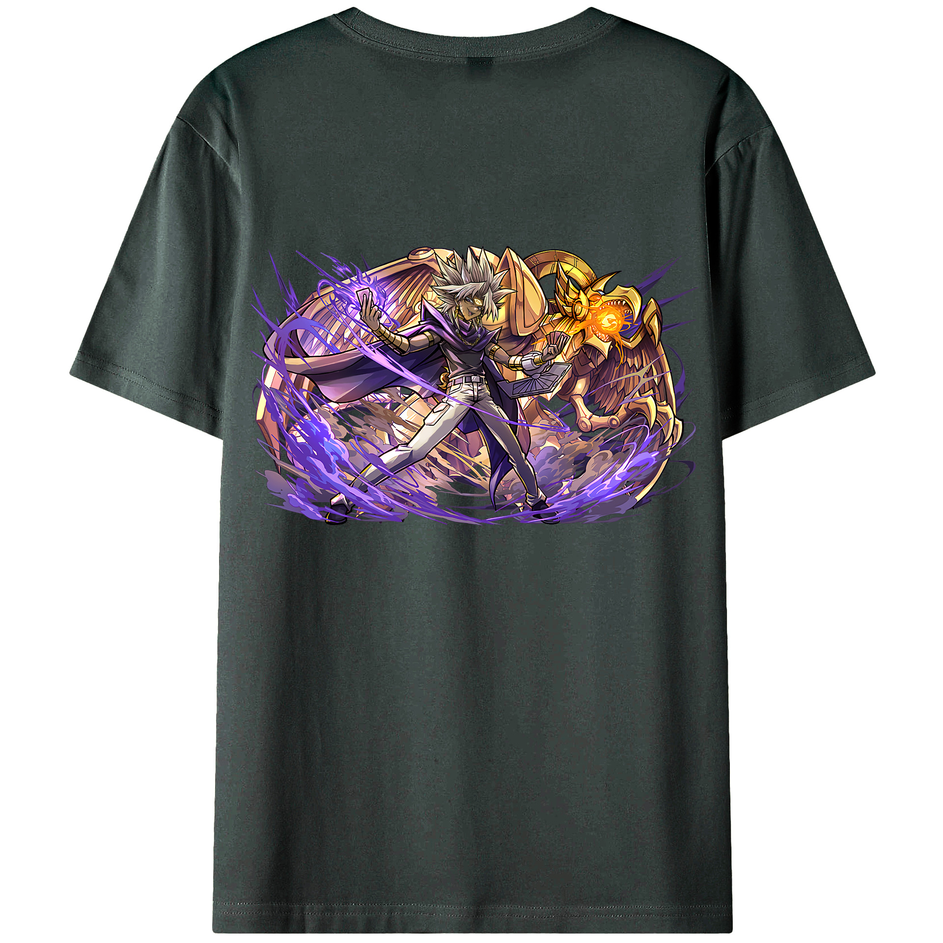 （画像用） 遊☆戯☆王 Yu-Gi-Oh! 綿100％ メンズ半袖Tシャツ（バックプリント） 通気性